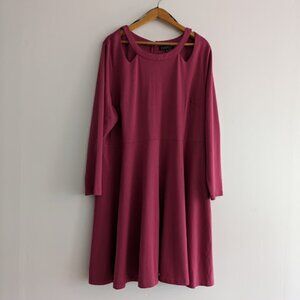 NWT Eloquii Dark Pink Long Sleeved Dress Size 26